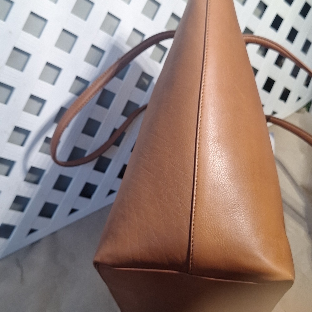 NWT New Amsterdam Leatherworks Large Brown Leather Tote/Bag - Picture 6 of 9